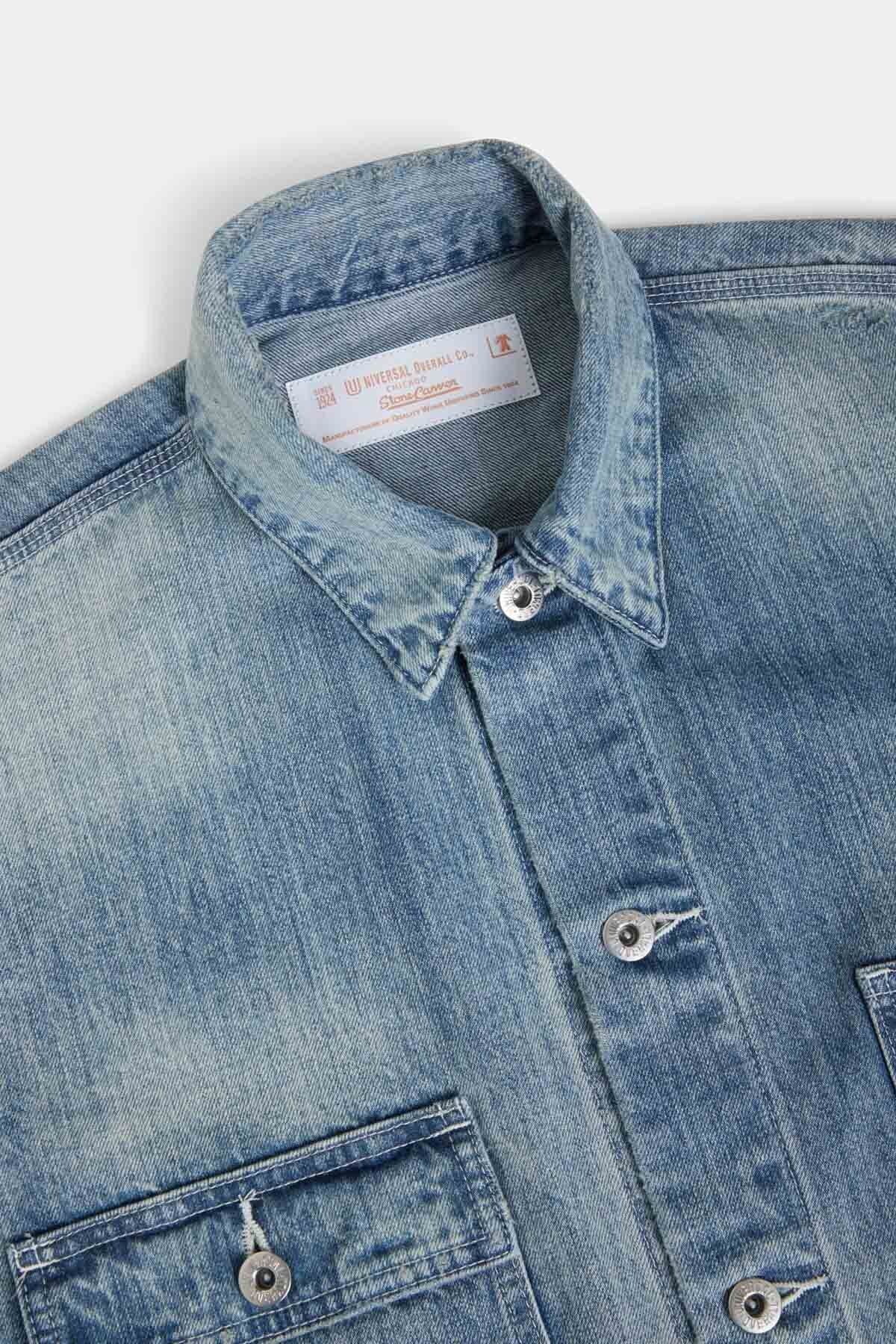 Giacca da lavoro Vintage in denim chiaro
