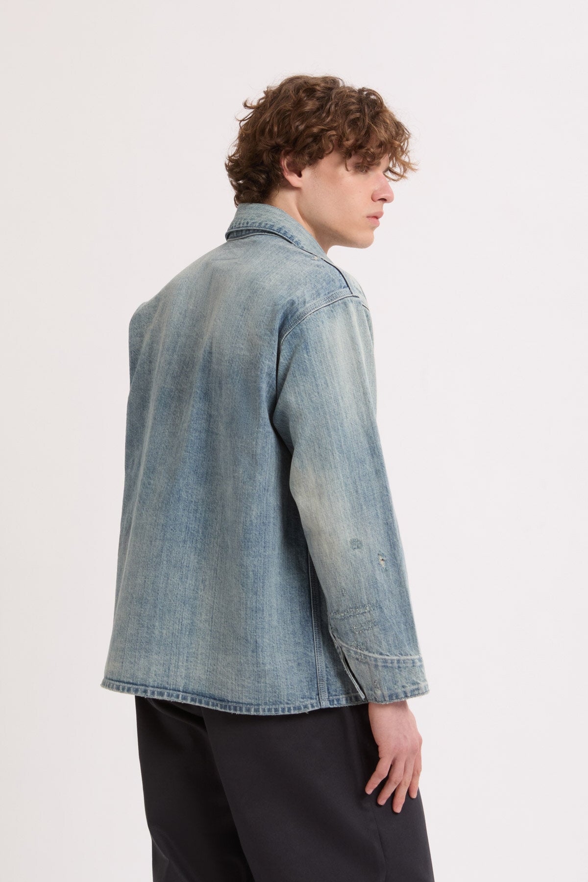 Giacca da lavoro Vintage in denim chiaro