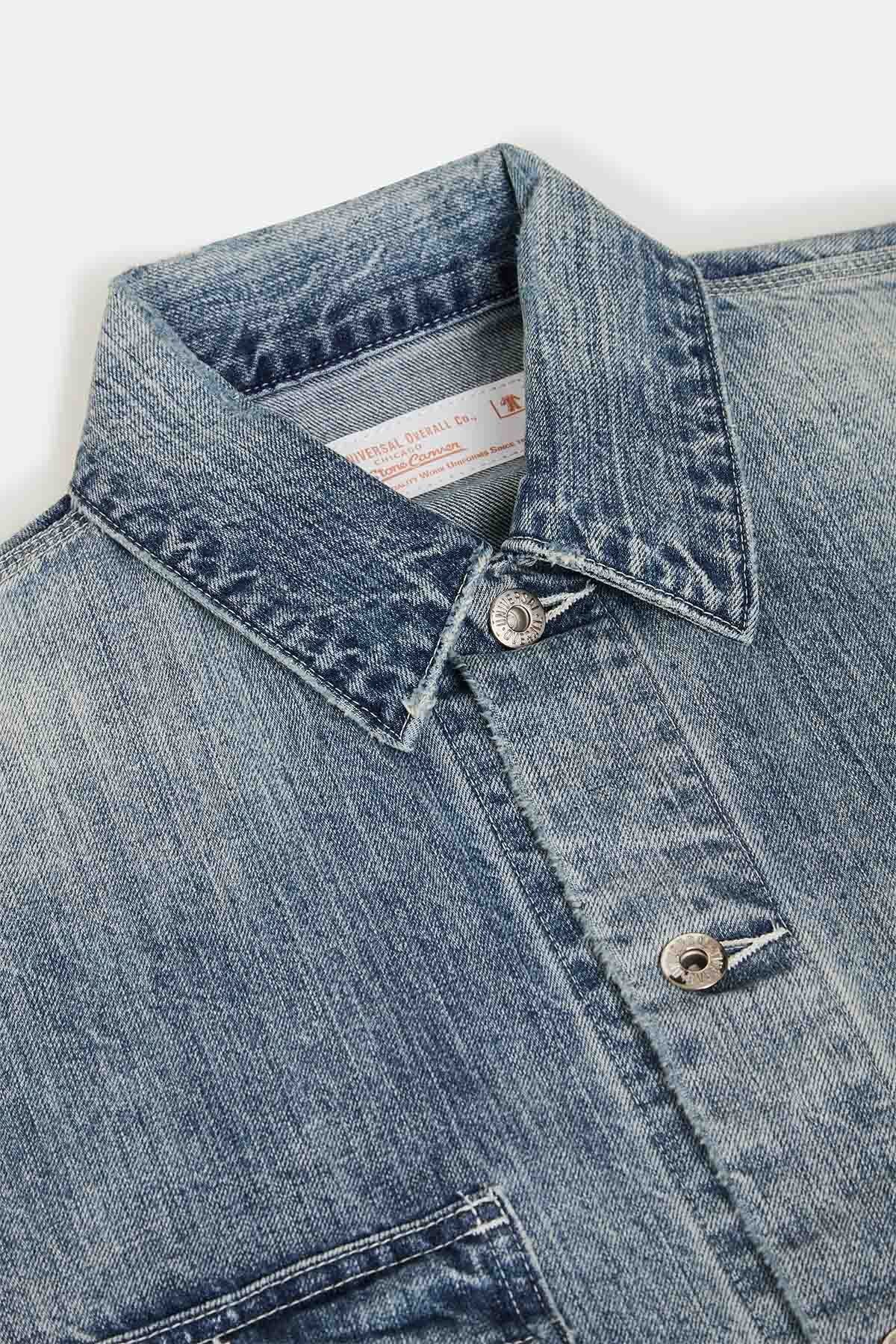Giacca da lavoro Vintage in denim chiaro