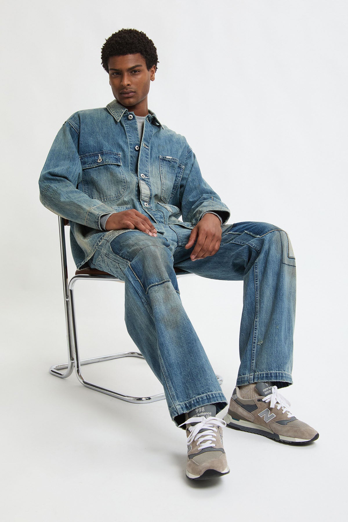 Giacca da lavoro con Patch in denim