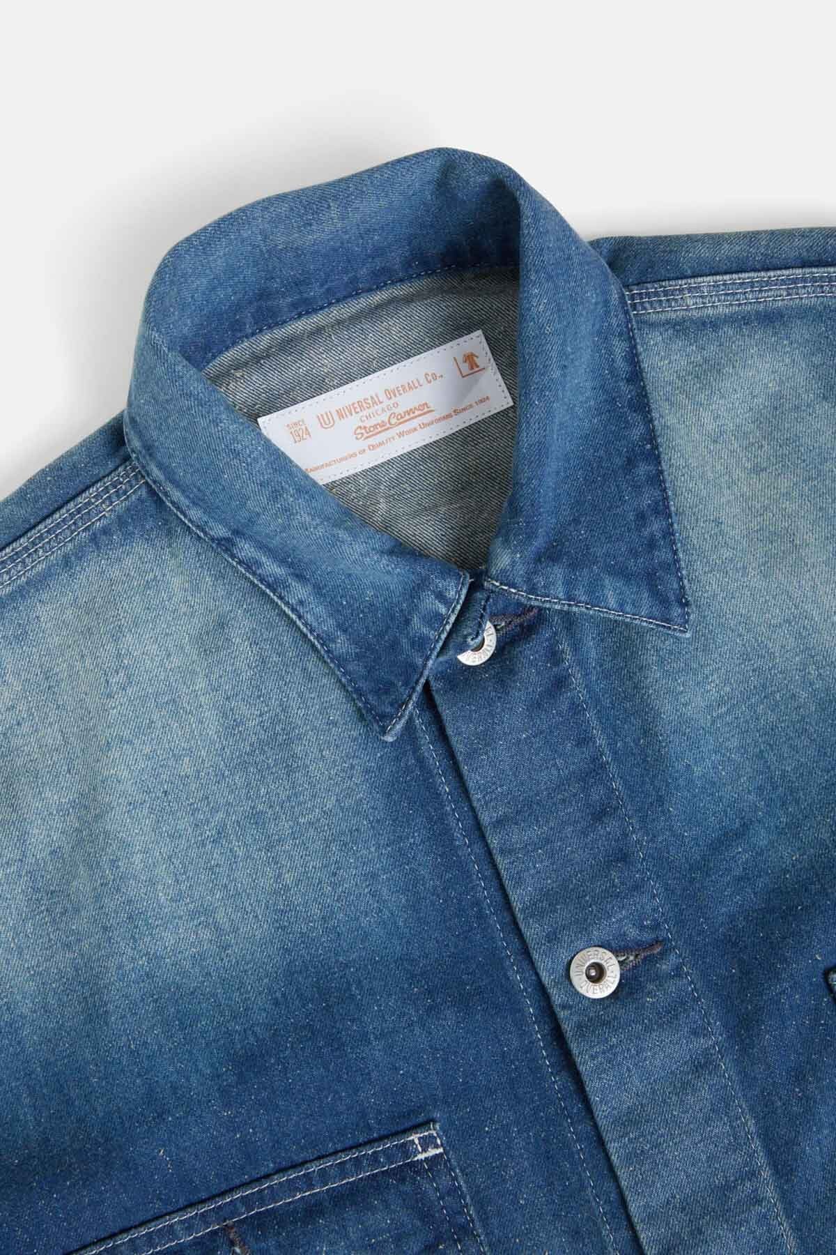 Giacca da lavoro in denim lavaggio medio