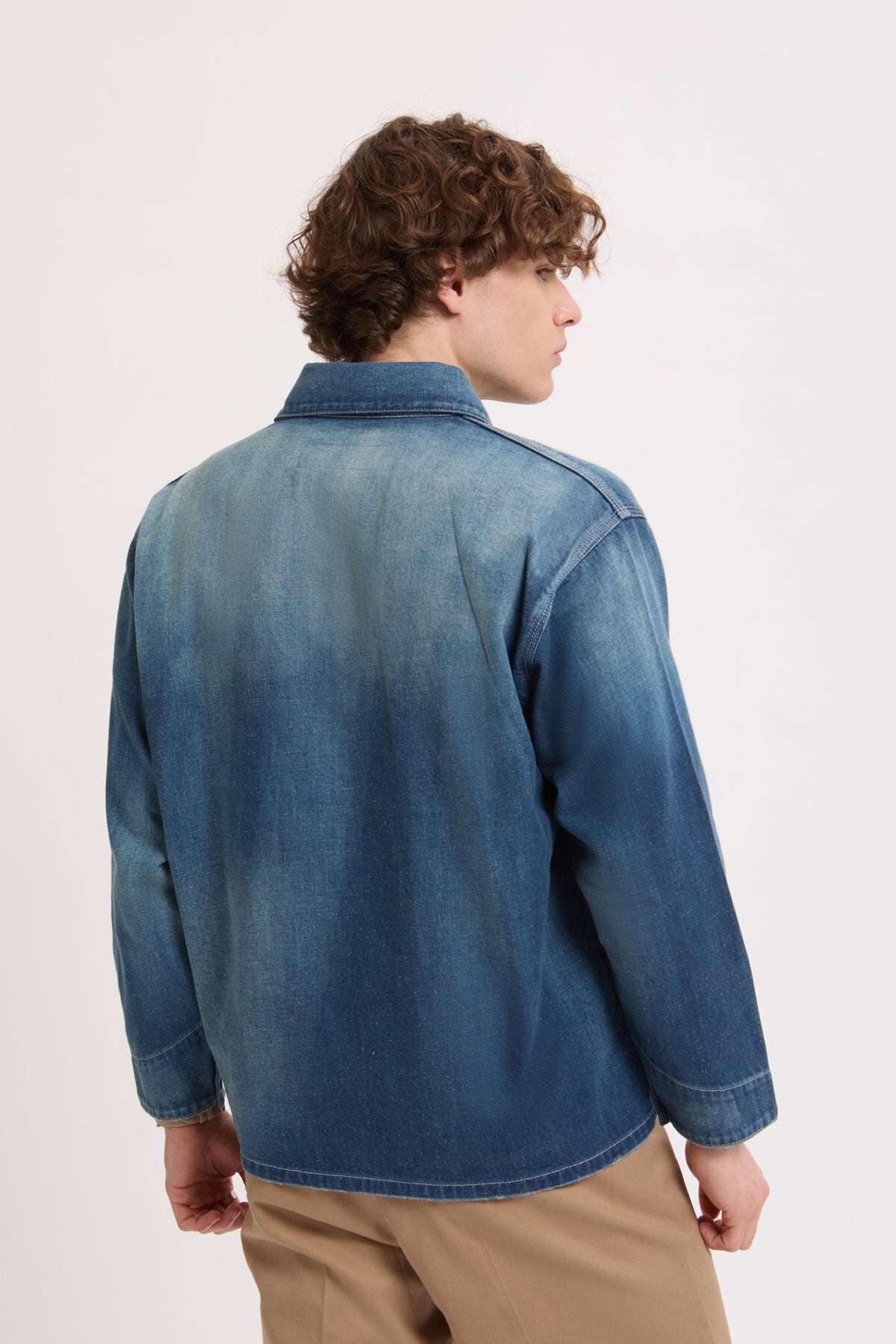 Giacca da lavoro in denim lavaggio medio