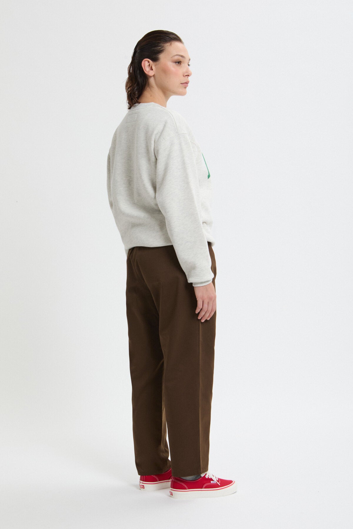Tuck Tapered Fit Twill Pants