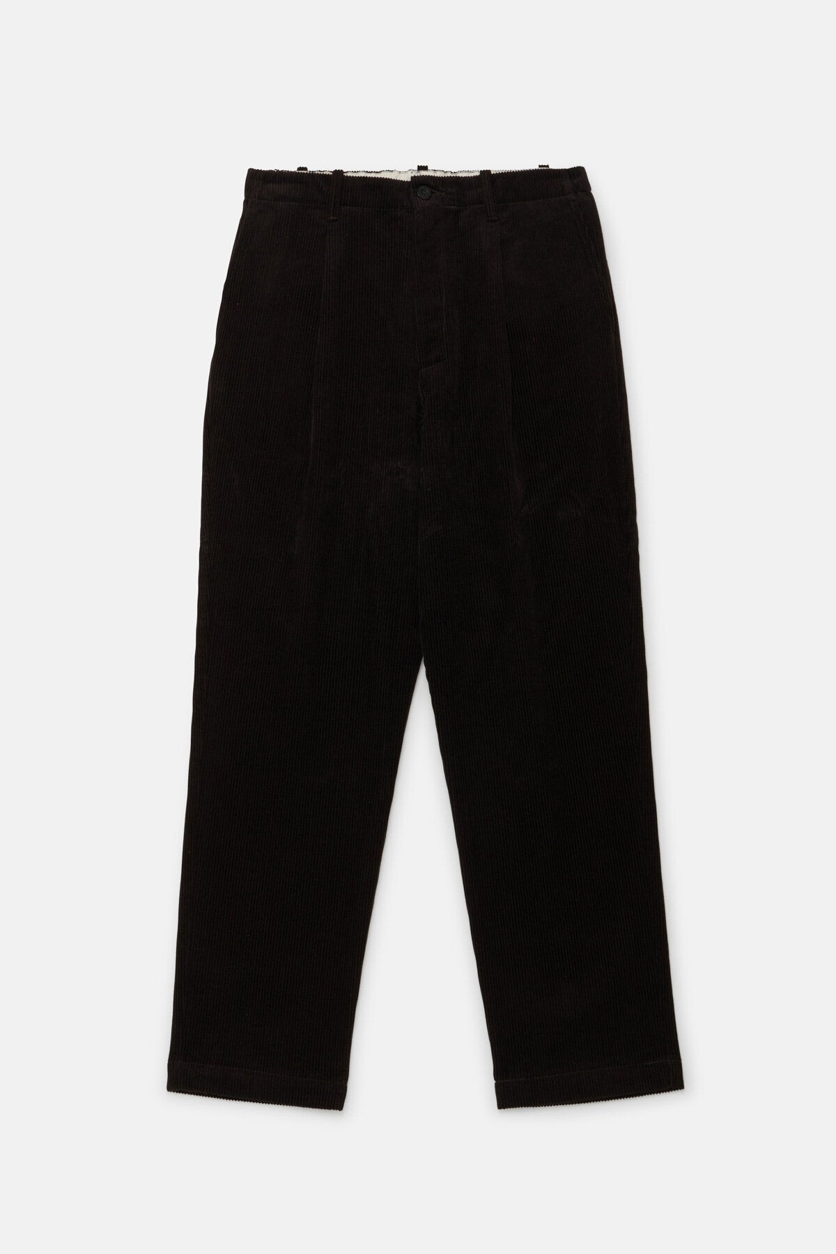Pantaloni in velluto a coste con pinces e gamba affusolata