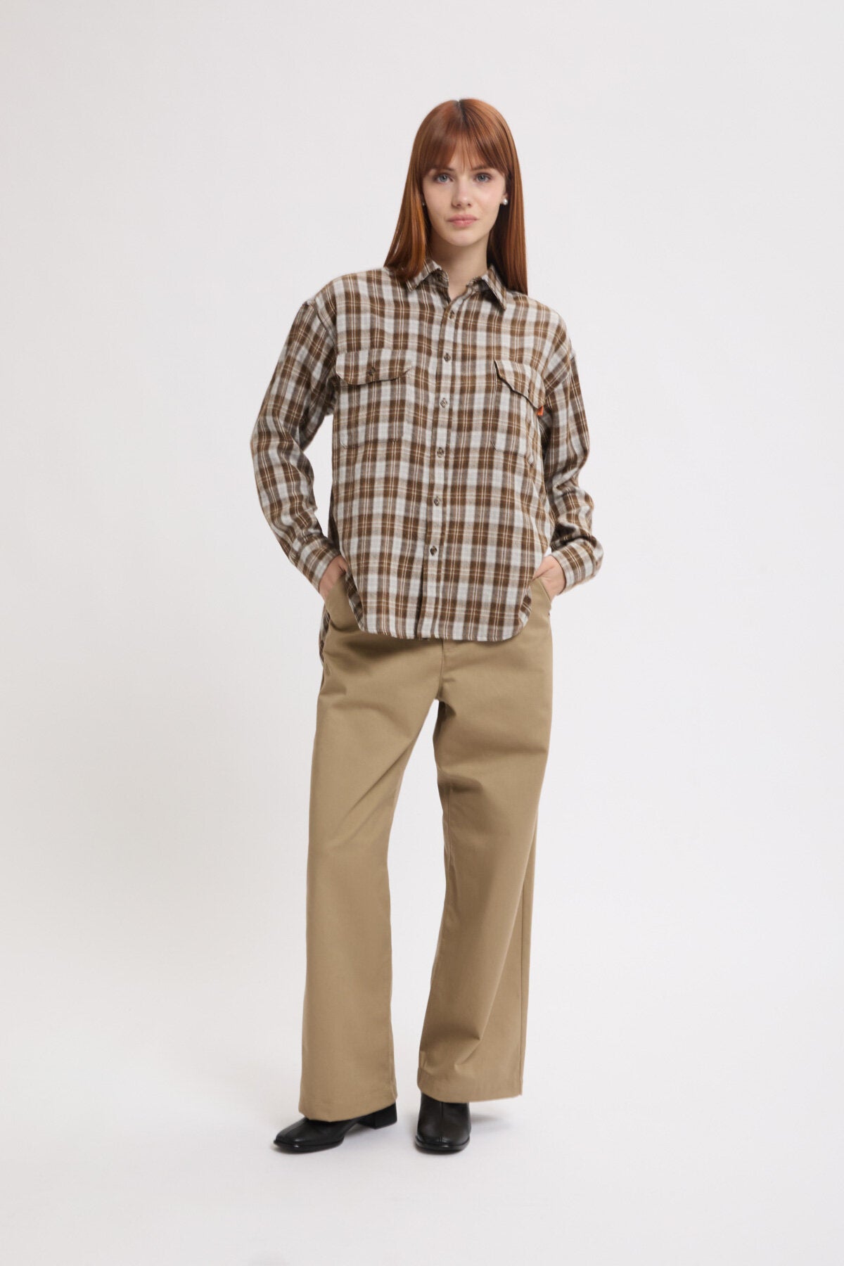 Twill Wide Straight Pants