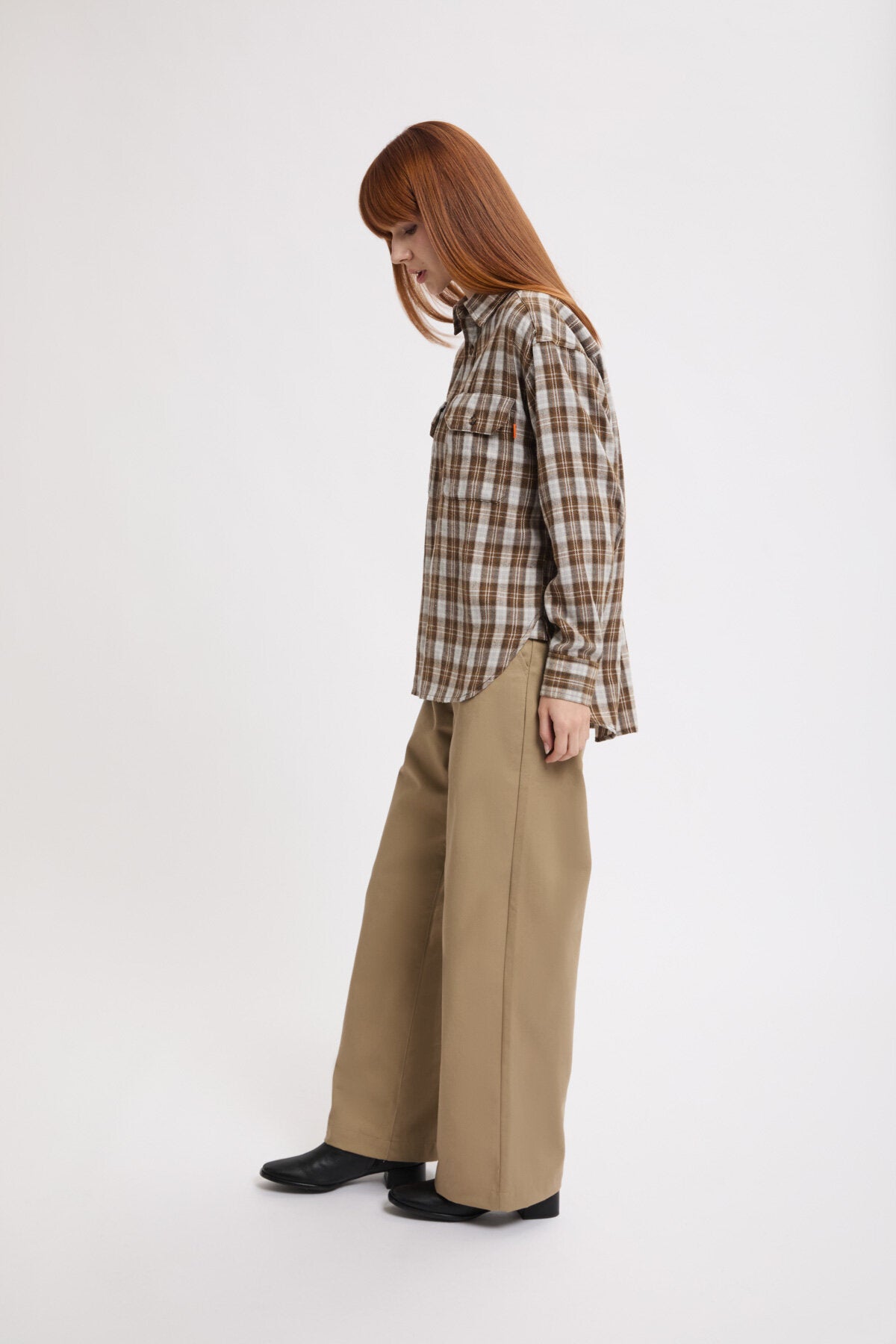 Twill Wide Straight Pants