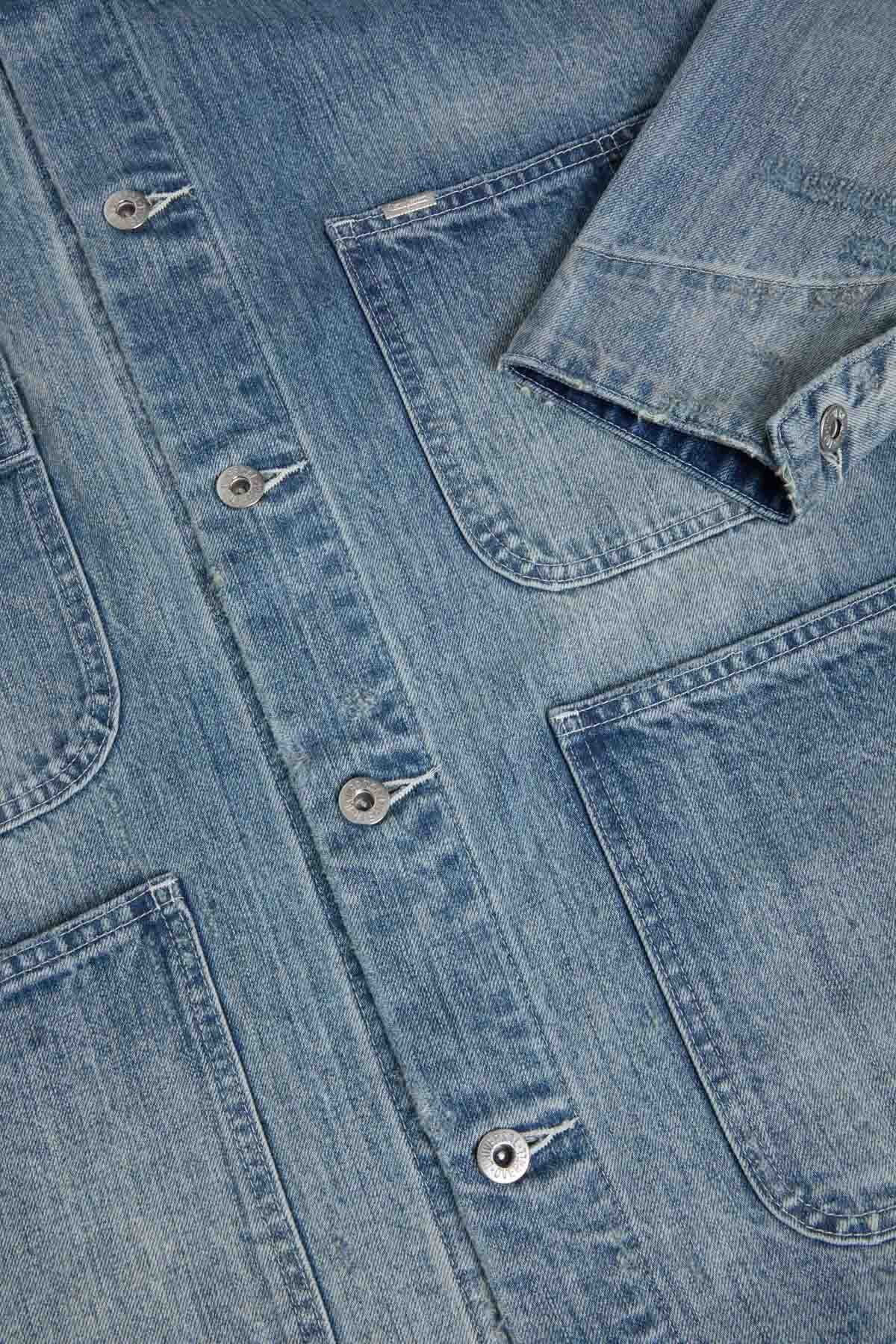 Giacca da lavoro Vintage in denim chiaro