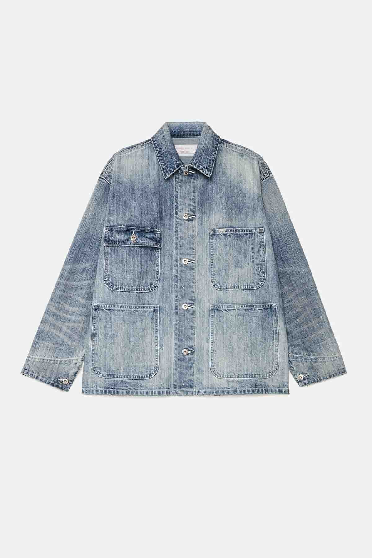 Giacca da lavoro Vintage in denim chiaro