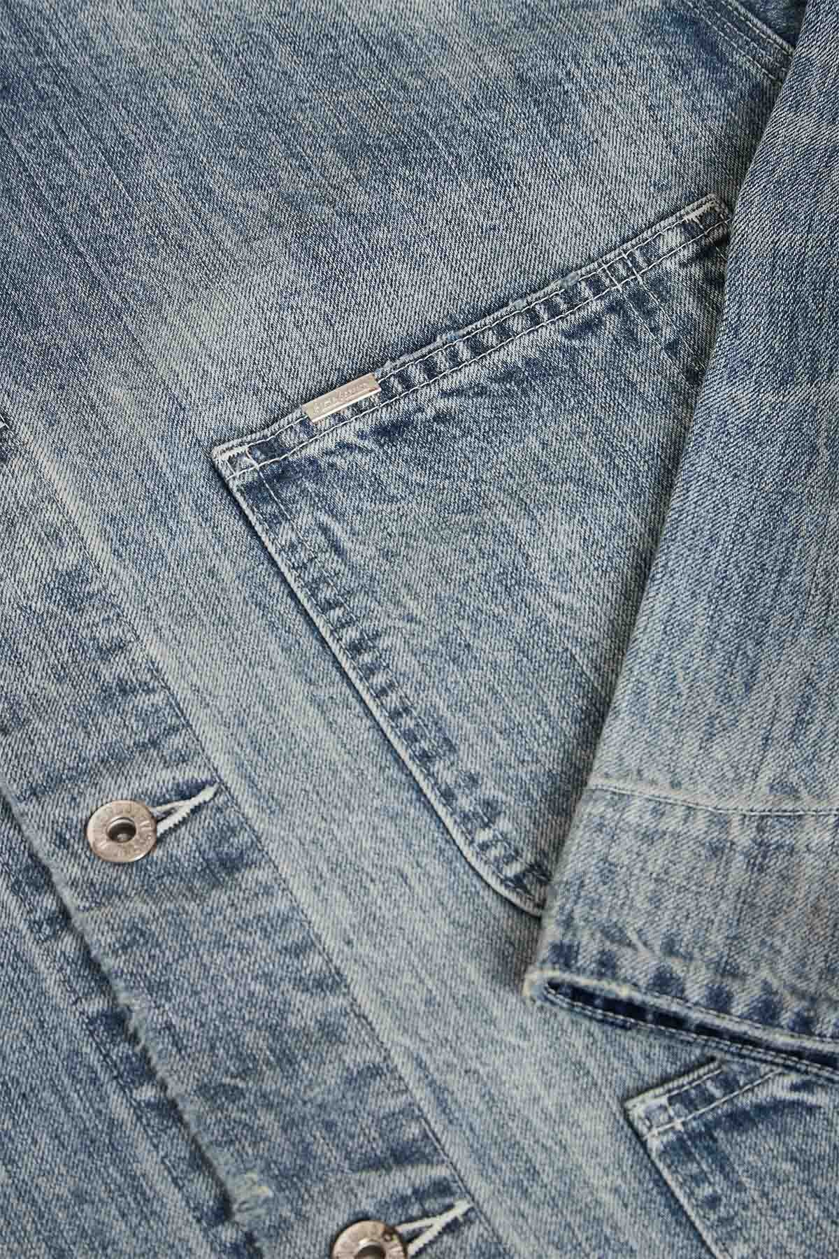 Giacca da lavoro Vintage in denim chiaro