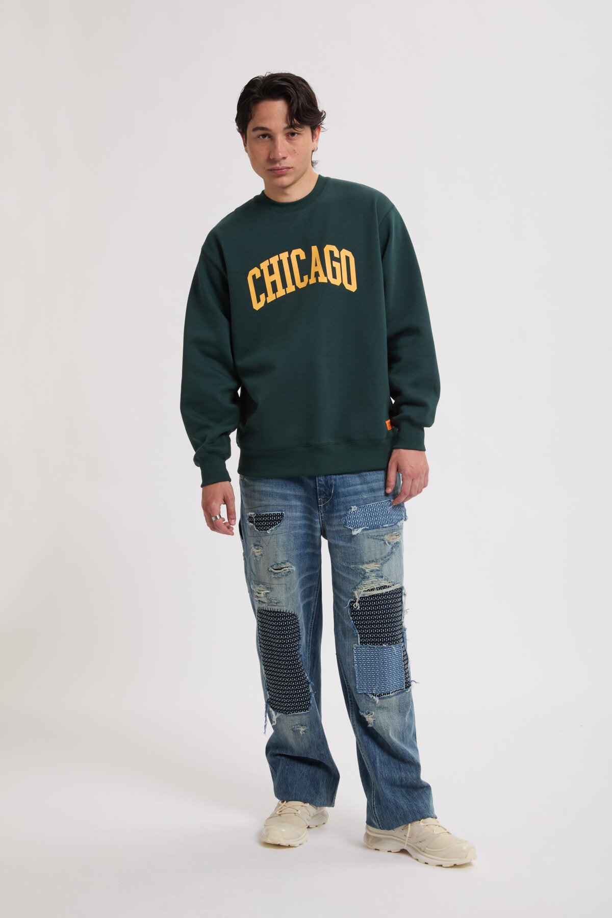 Pantaloni in denim con patch