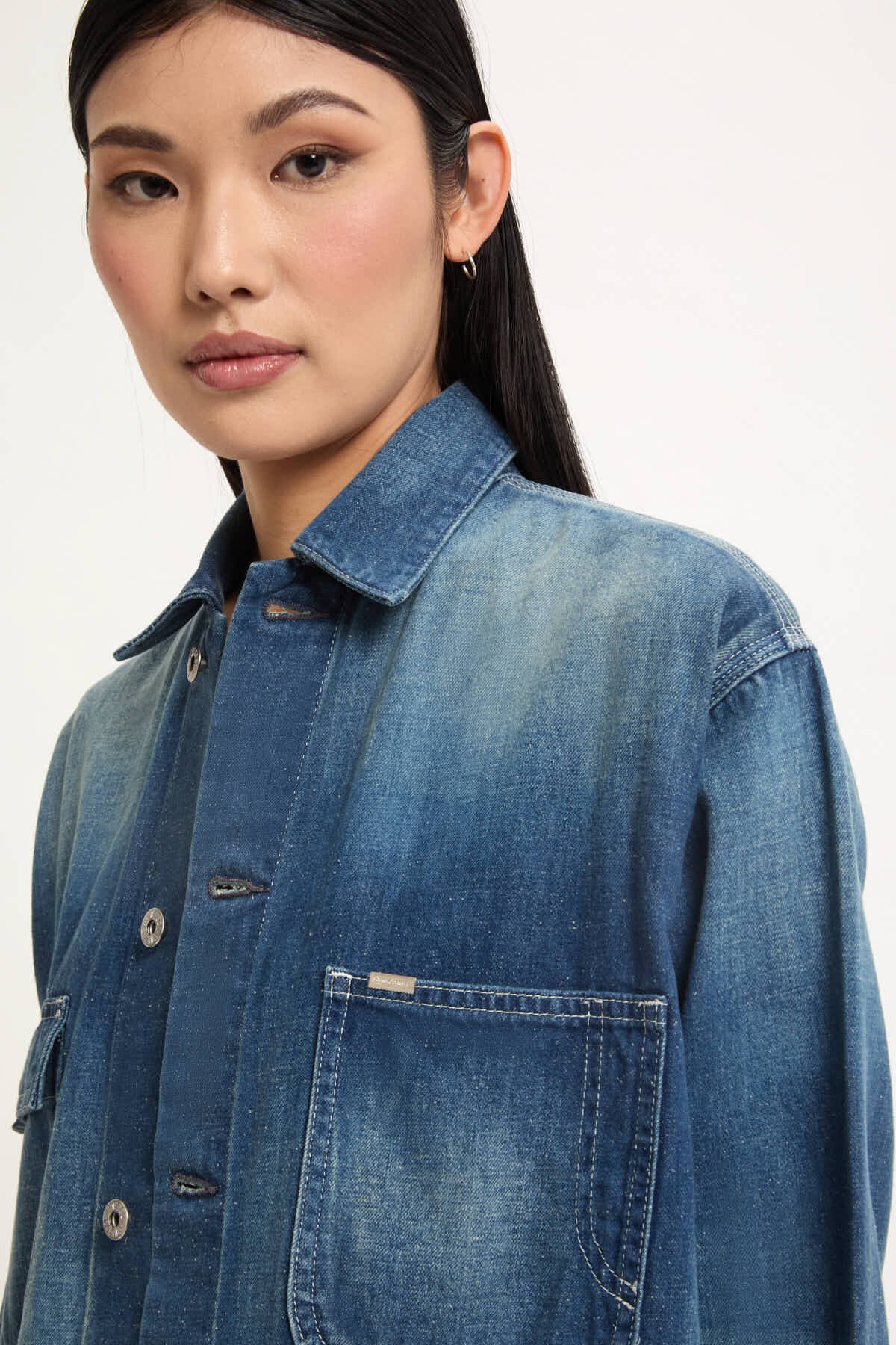 Giacca da lavoro in denim lavaggio medio