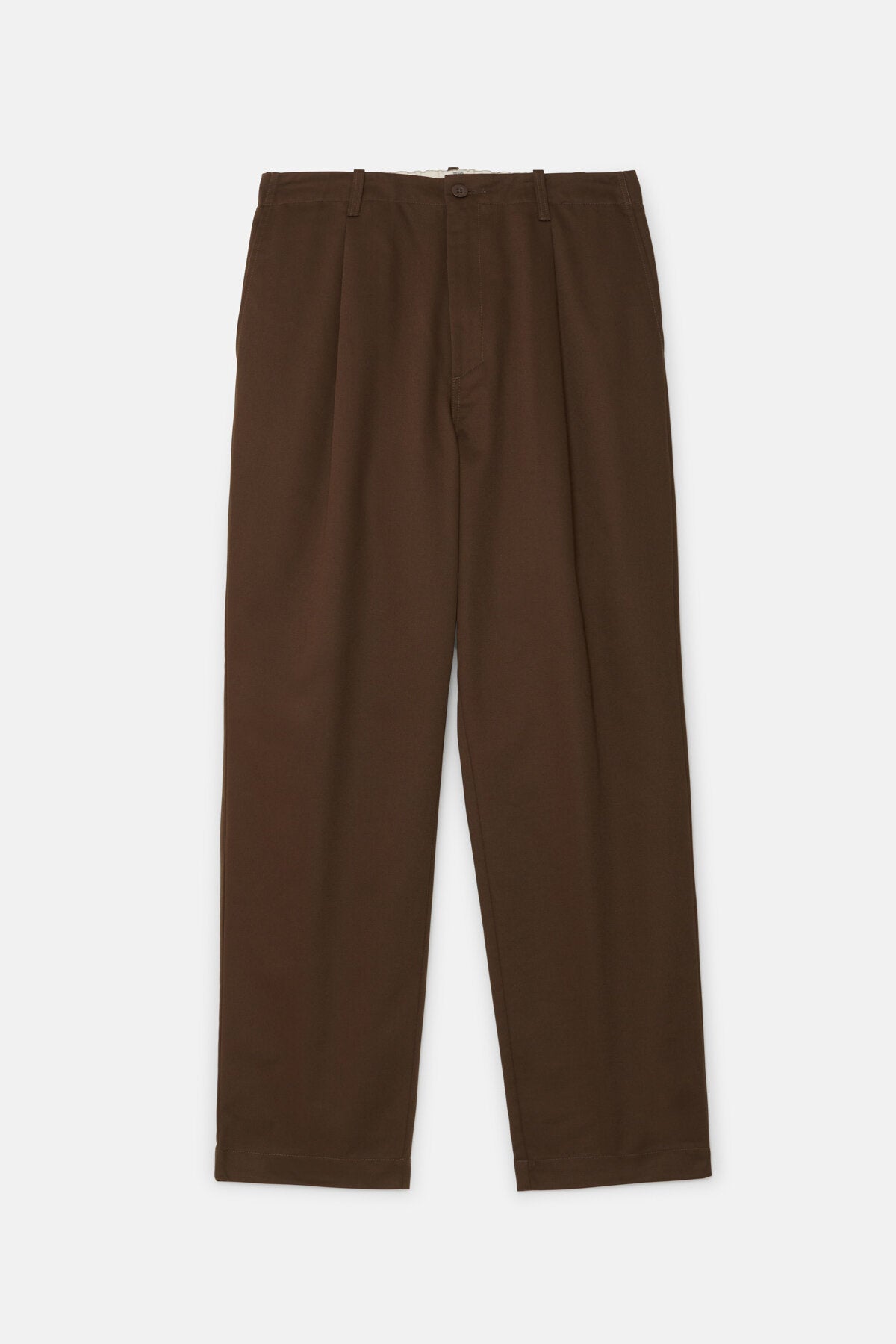 Pantaloni in twill con pinces e gamba affusolata